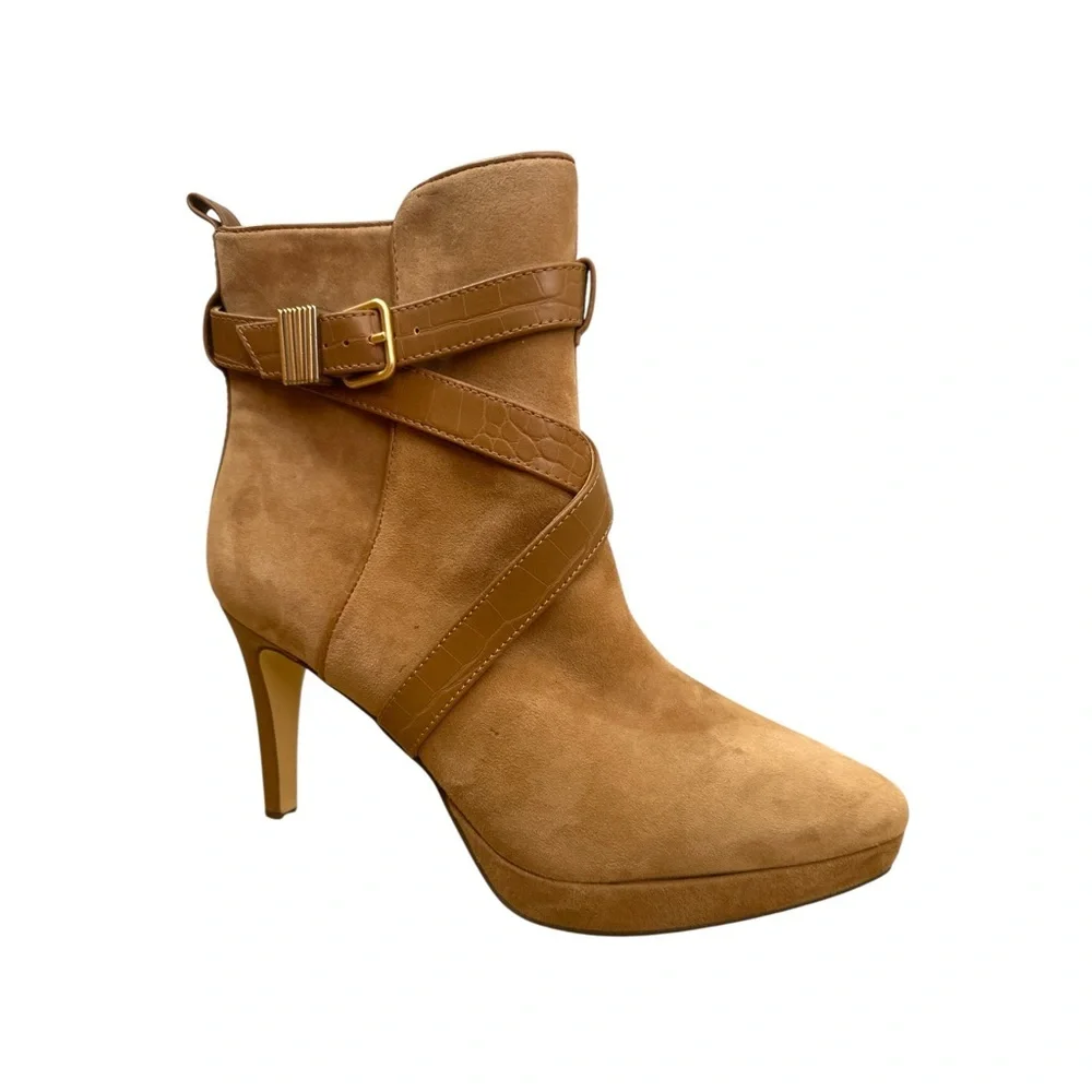 White House Black Market  Suede Ankle Boots Toasted Coconut Size 9 NWT - Picture 8 of 13